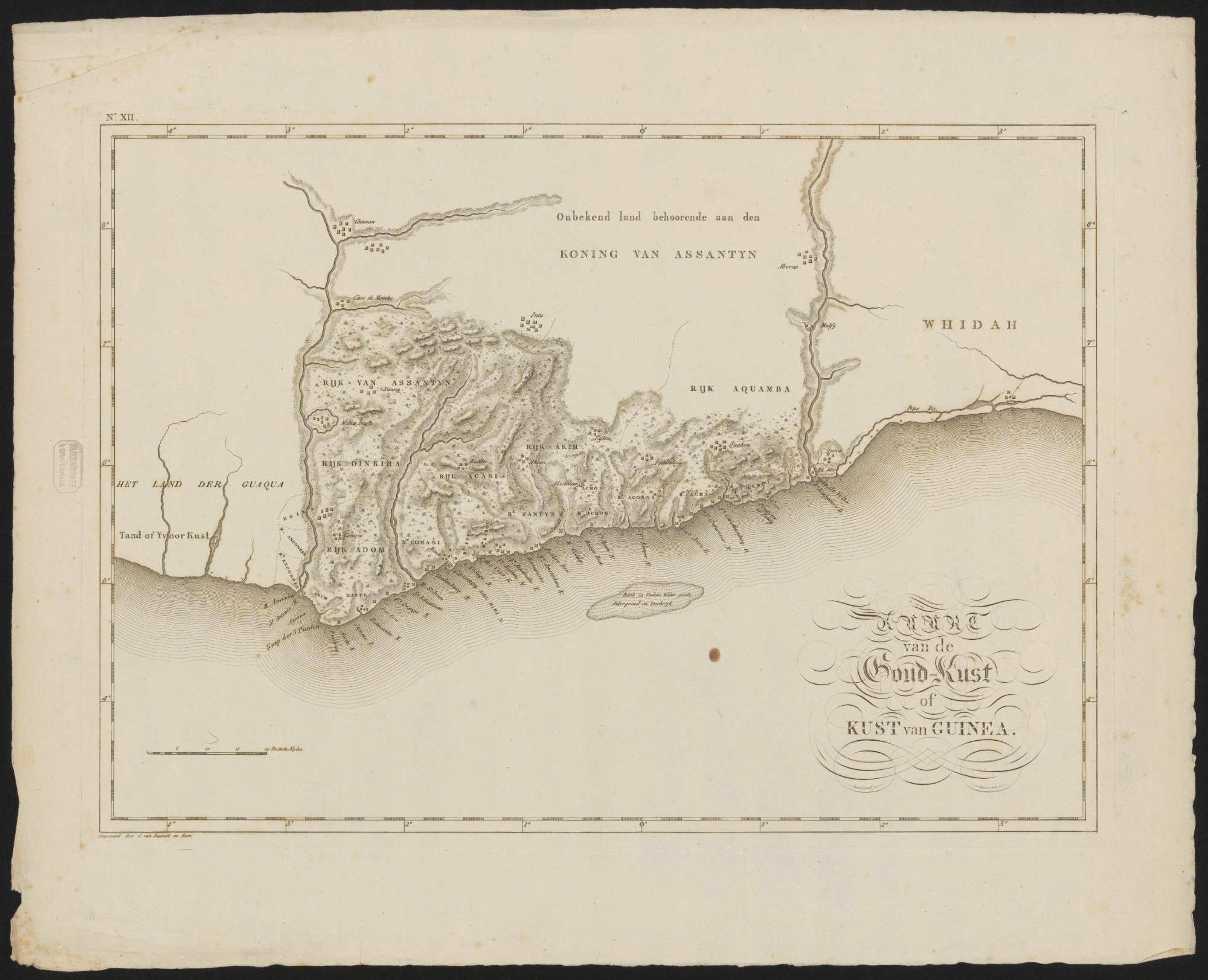 1818 map of the Gold Coast of Guinea